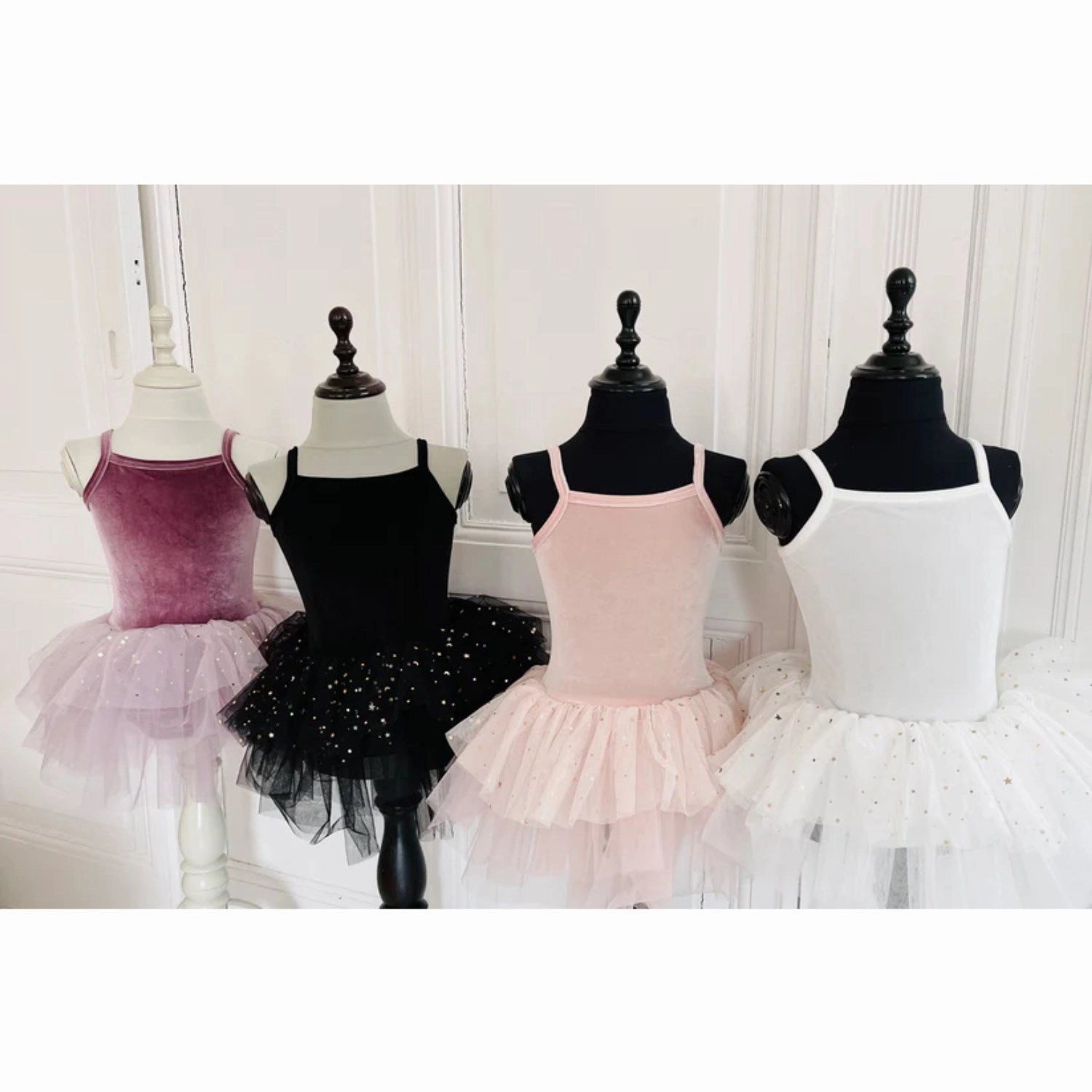 Sleek Presence Fitted Look Dolly by Le Petit Tom Velvet Leotard With Tulle Tutu Dress Dusty Violet