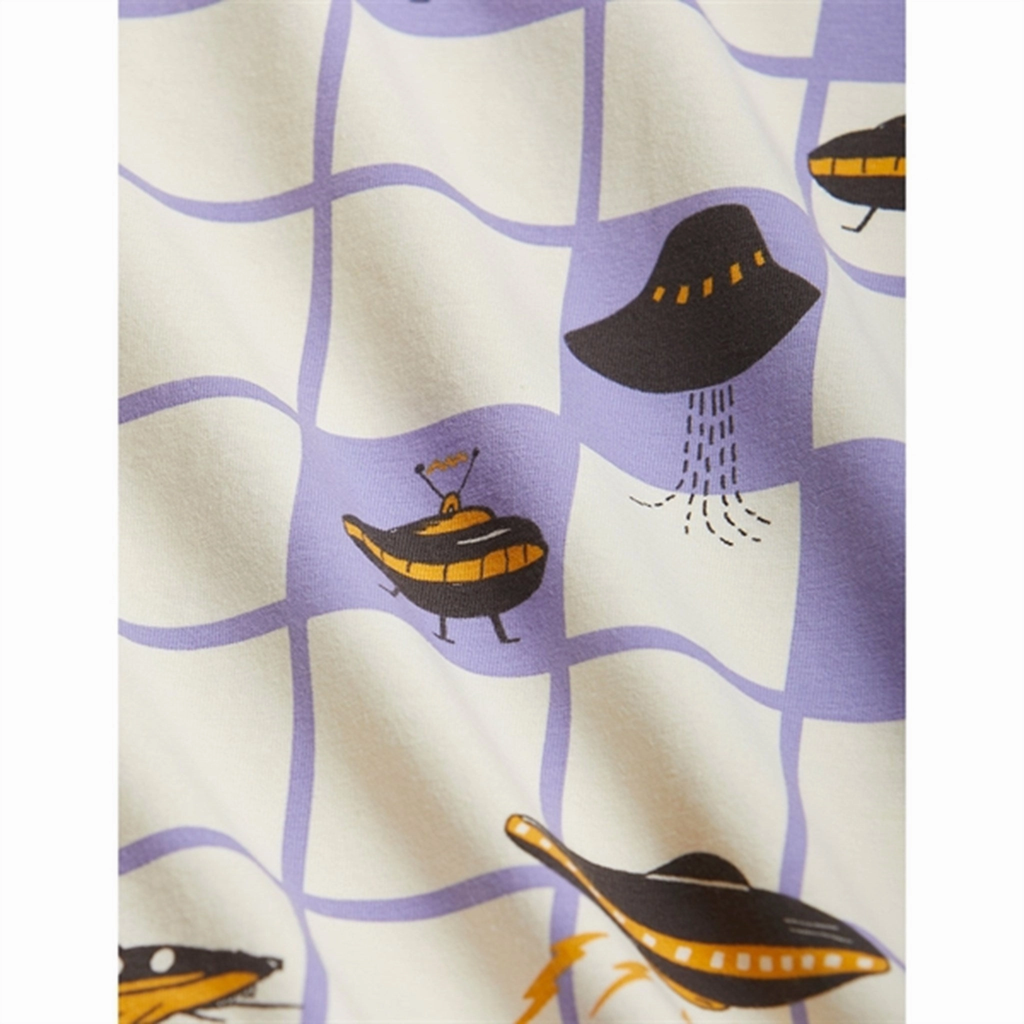 Mini Rodini Purple Ufo Aop Dress loose silhouette