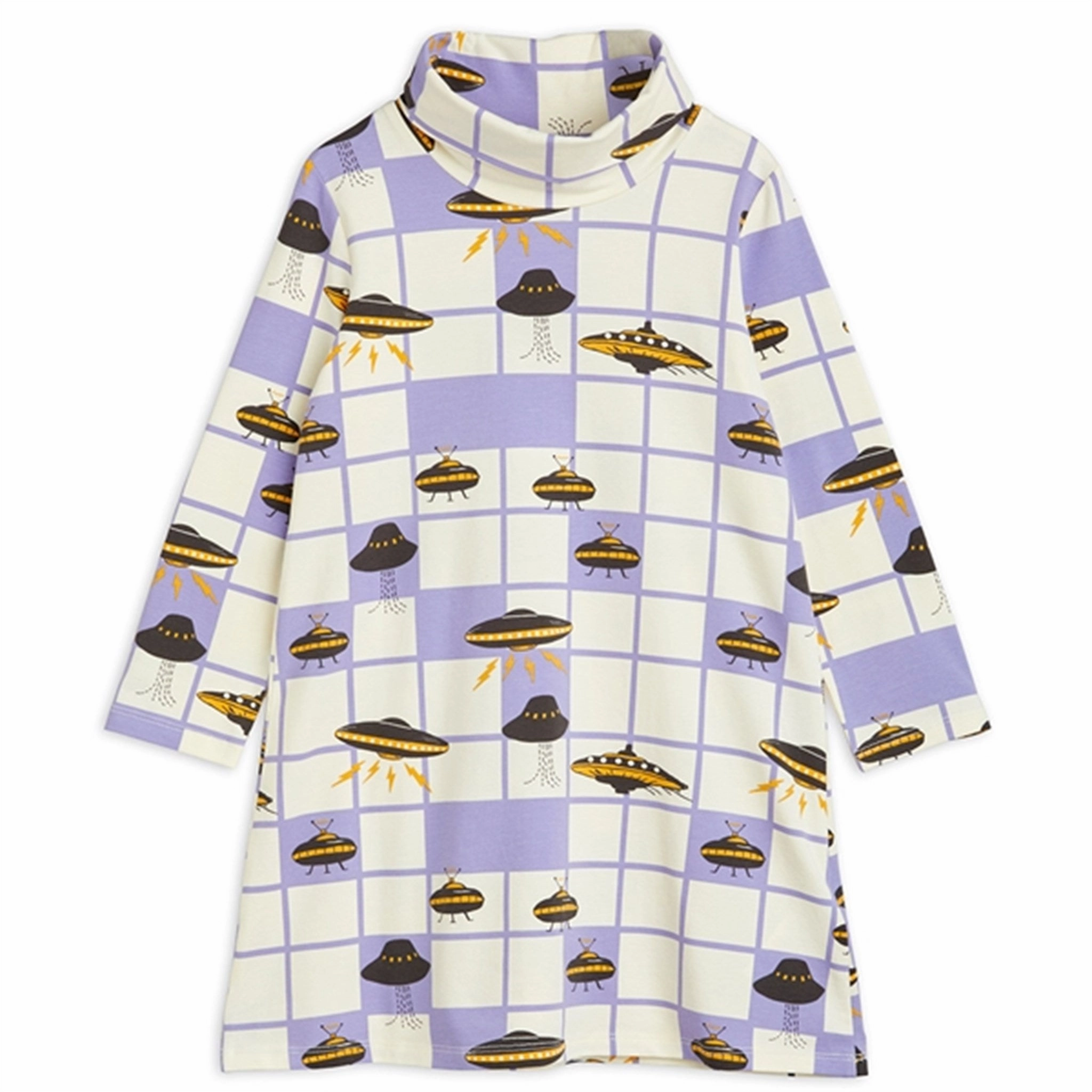 BreathableFabric Balanced Texture Mini Rodini Purple Ufo Aop Dress