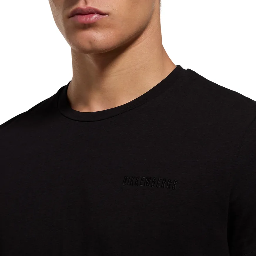 Bikkembergs maglietta manica corta con logo ricamato BMT0819 8000 nero Easygoing Wear