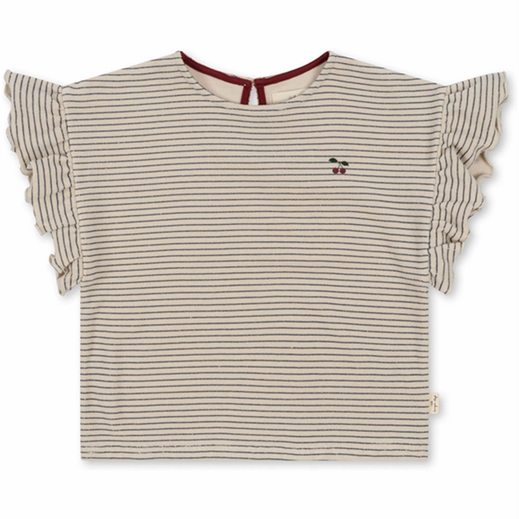 Konges Sl?jd Stripe Bluie Itty Frill T-shirt Side Vent Design