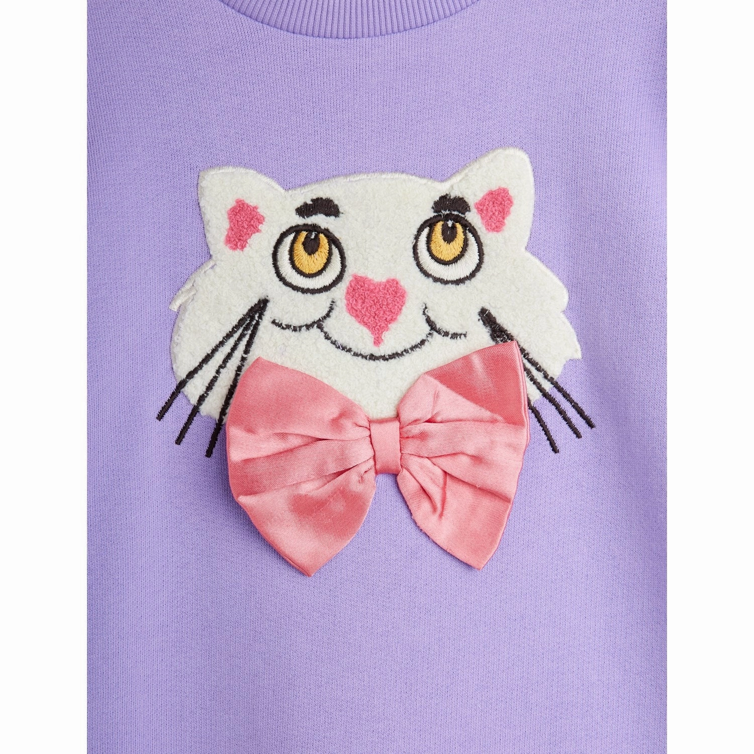 Shine Moment Mini Rodini Purple Cat With Bowtie Chenille Sweatdress