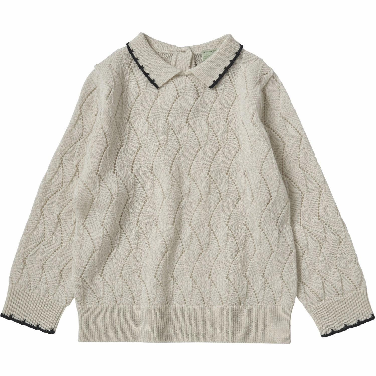 Eco Friendly Production Seasonal Trend FUB Ecru Baby Pointelle Tee L/S
