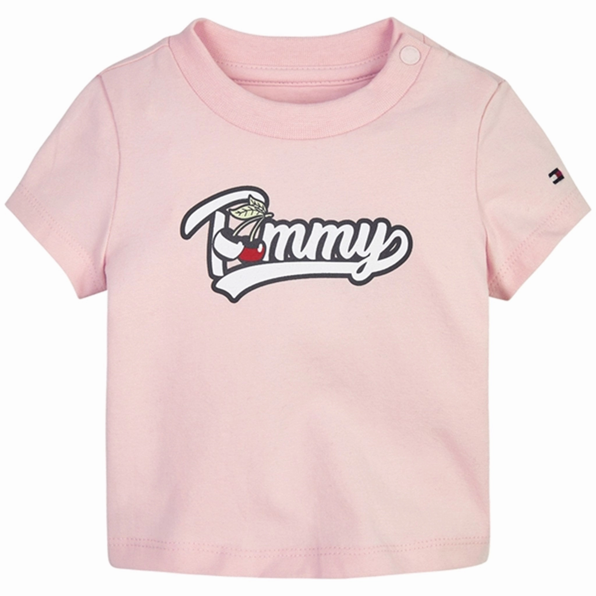 Tommy Hilfiger Baby Cherry Tommy T-shirt Faint Pink Versatile Layering Piece Light Trend