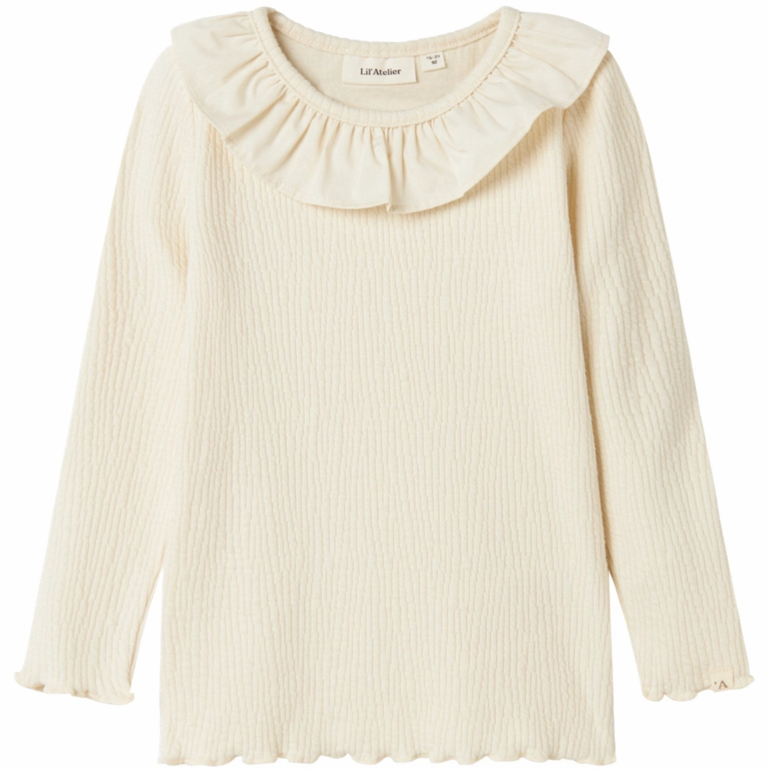 Lil'Atelier Birch Oline Slim Blouse Petite Fit Laser Cut Edge Detail