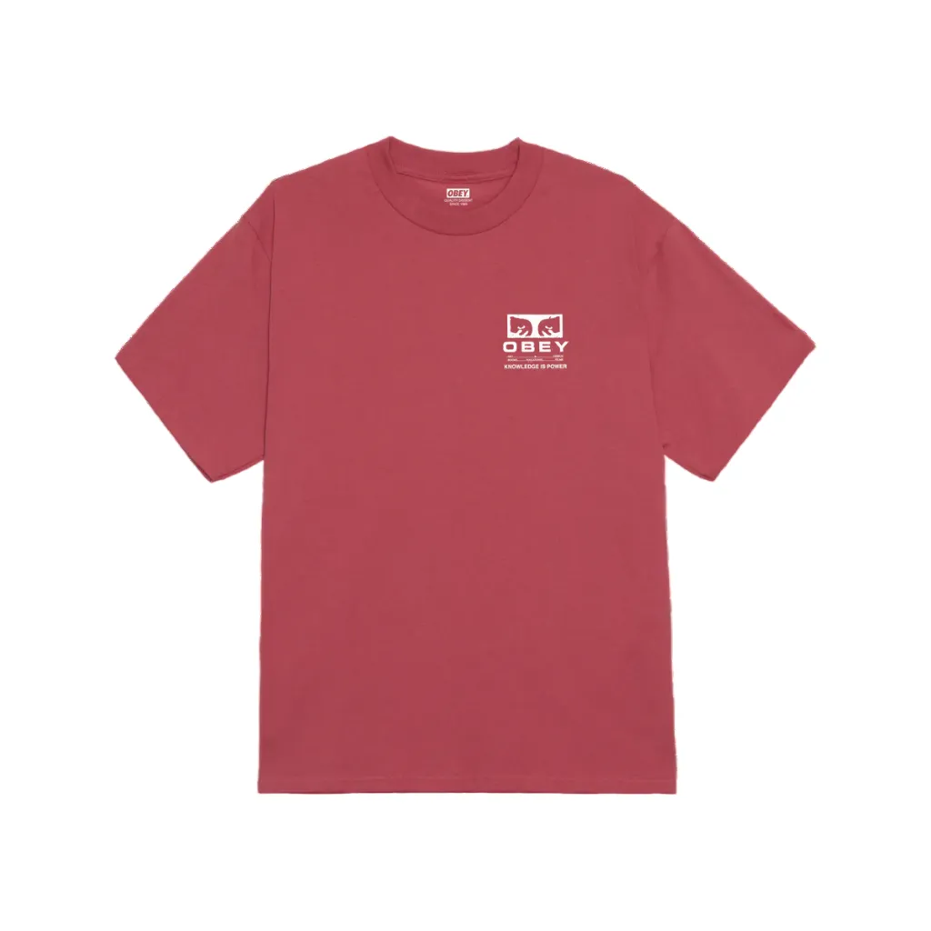 Organic Cotton Construction Light Wear Obey maglietta manica corta da uomo Permission Classic 165264087 rosso minerale