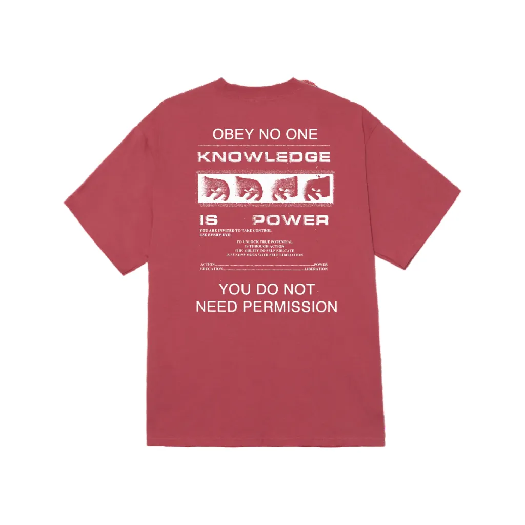 Trendy Fit For All Day Obey maglietta manica corta da uomo Permission Classic 165264087 rosso minerale