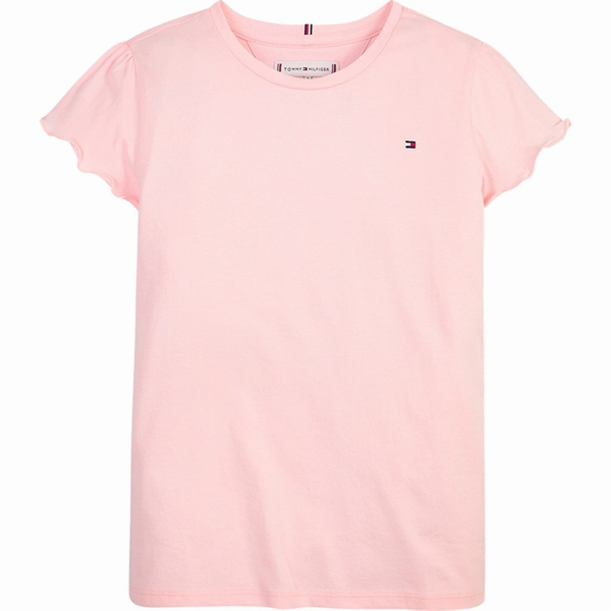 slim fit windproof Tommy Hilfiger Essential Ruffle Sleeve T-shirt Faint Pink
