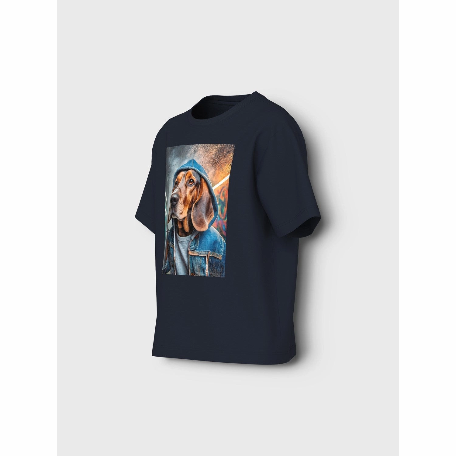 Name It Dark Sapphire Graffiti Dog Voto Regular T-Shirt Customizable futuristic
