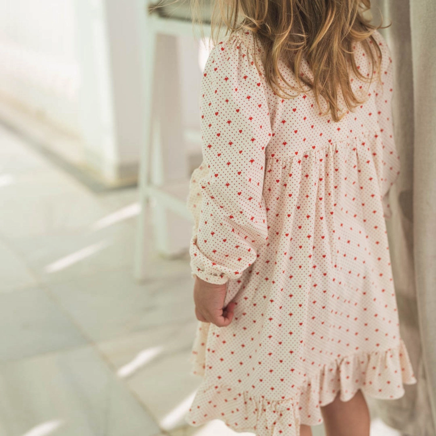 That's Mine Lots Of Love Red Emilia Dress Lace-Trim Delicate Lines