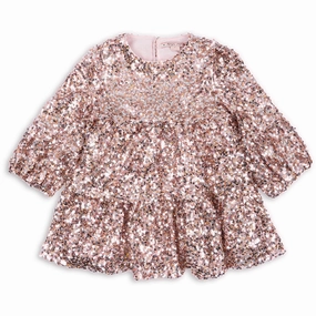 Konges Sl?jd Grey/Rosa Lila Sequins Dress Chic Spirit Fresh Texture