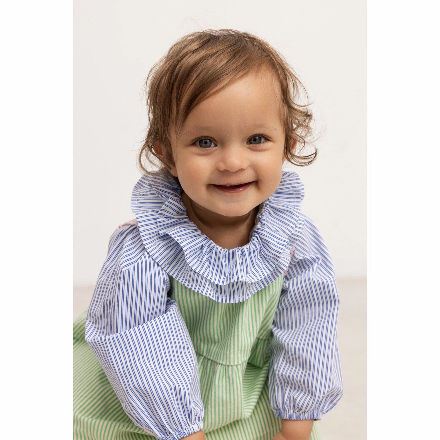 Flattering and Effortless MarMar Soft Denim Cale Green Stripe Daely Dress