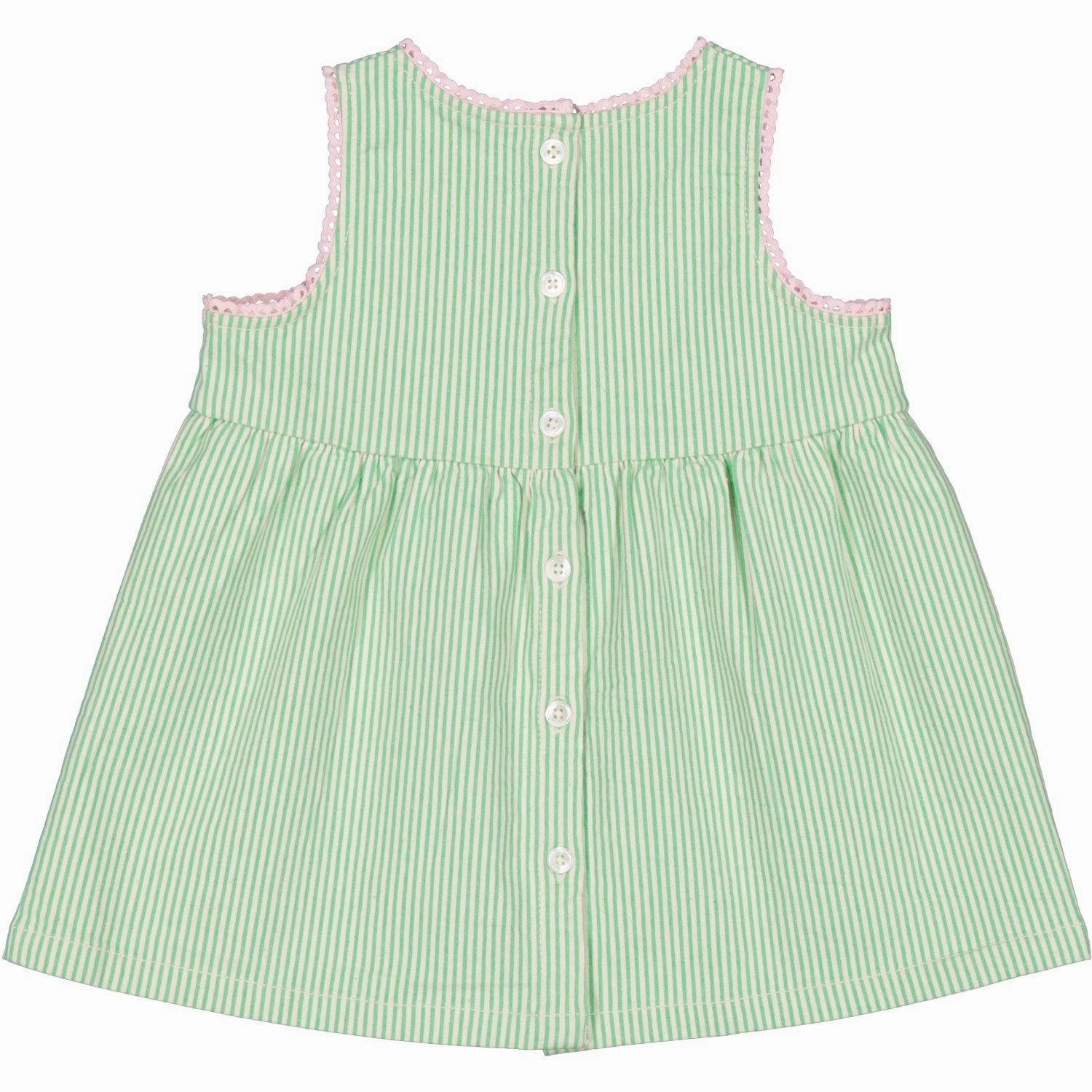 MarMar Soft Denim Cale Green Stripe Daely Dress Stylish Fit Removable-Straps