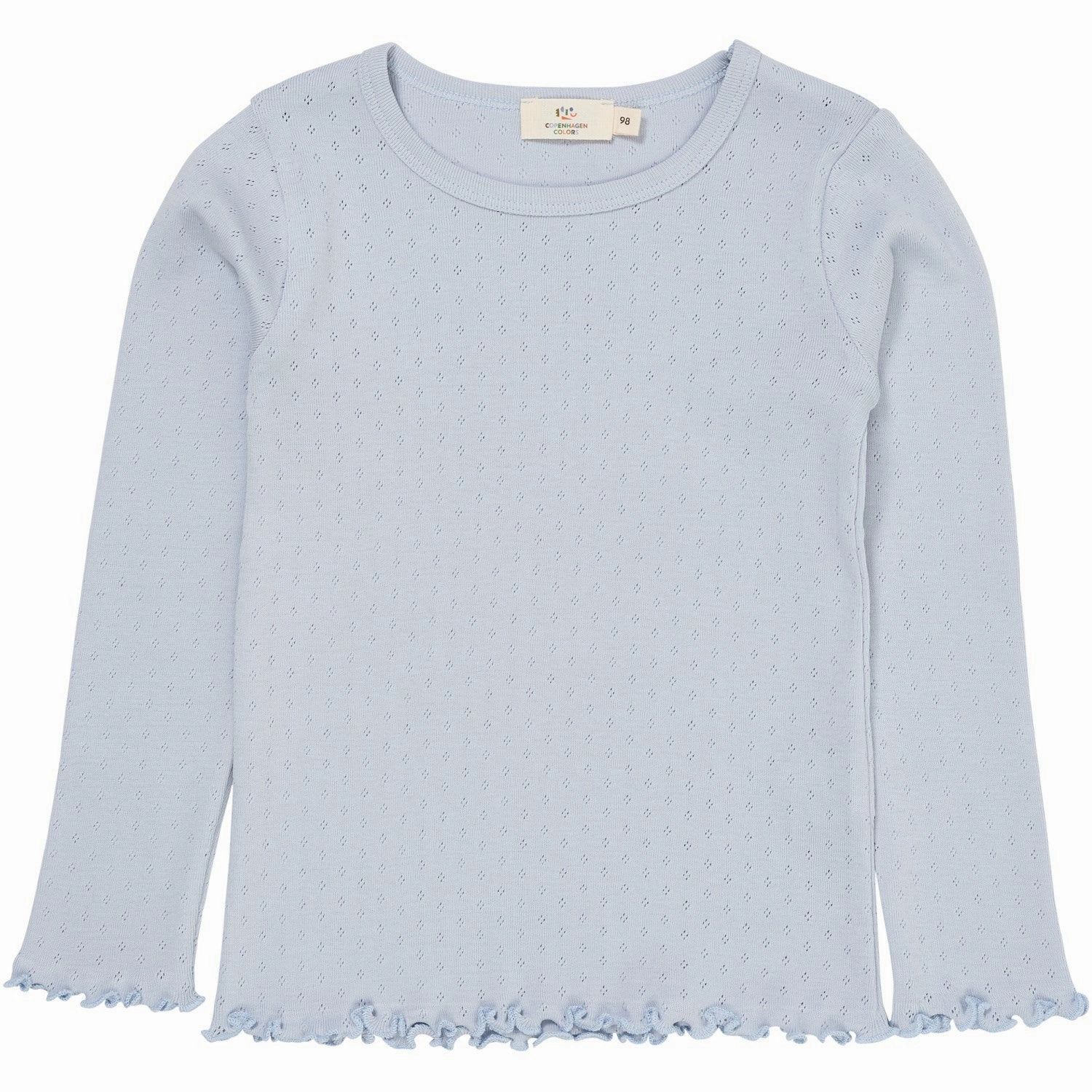 Refined Aesthetic Thermal Regulation Fabric COPENHAGEN COLORS Dusty Blue Summer Pointelle Ls Tee