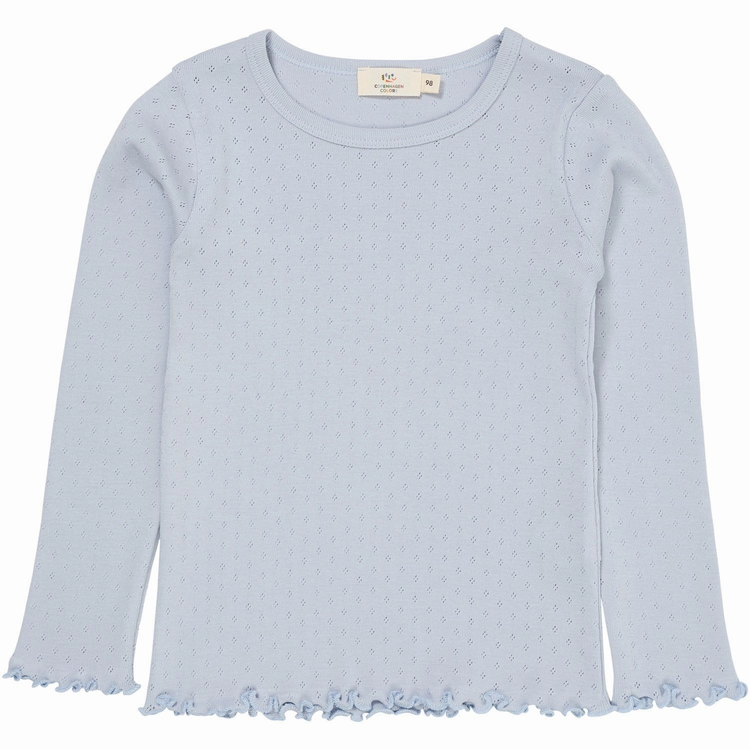 Elegant Finish COPENHAGEN COLORS Dusty Blue Summer Pointelle Ls Tee