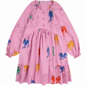 Bobo Choses Pink Wonder Horse All Over Woven Dress Soft Appeal Balanced Fit
