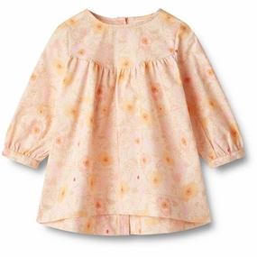 Soft and Relaxed Insulating-Lining Wheat Alabaster Flower Bobbles Dress Fenja