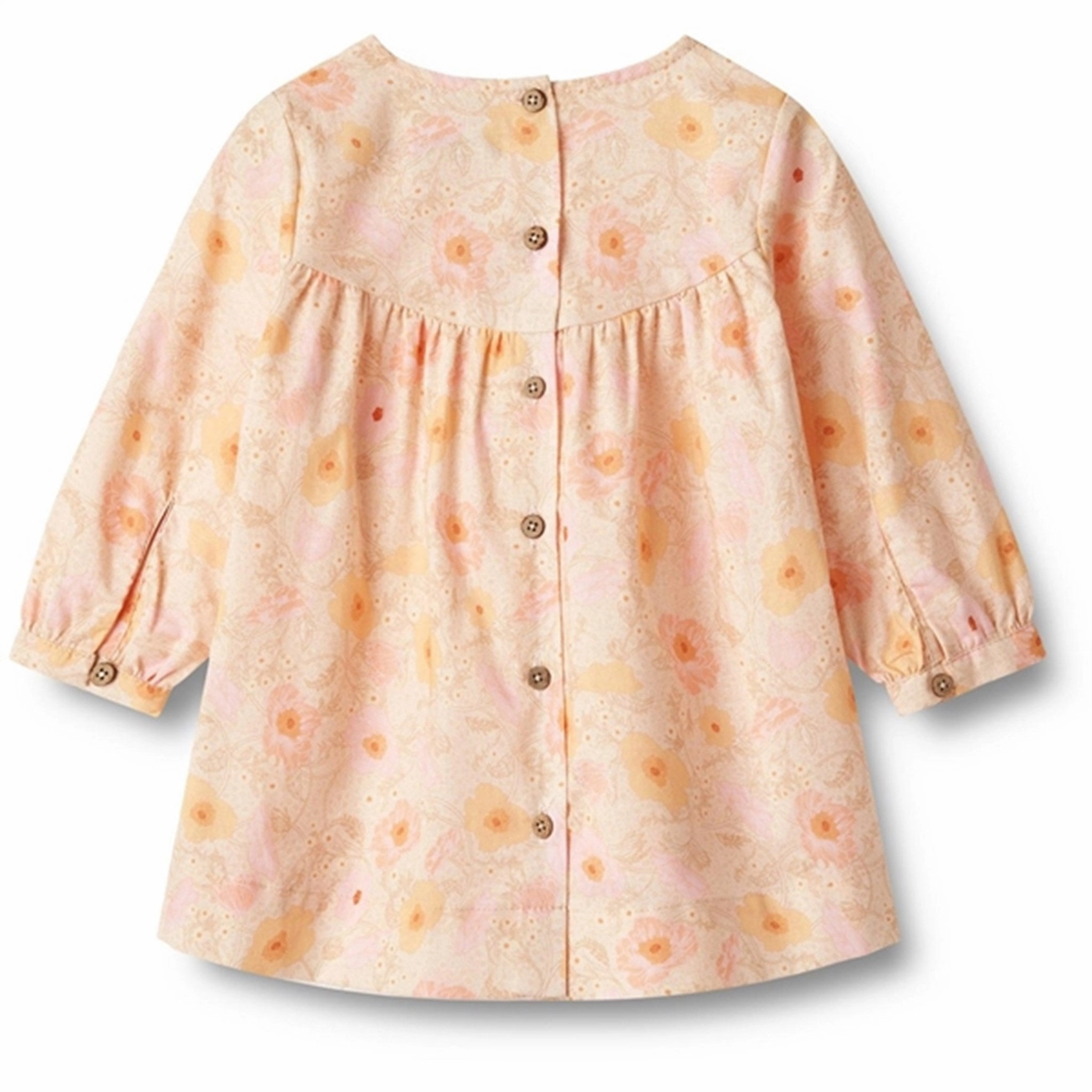 Edgy Layers Wheat Alabaster Flower Bobbles Dress Fenja