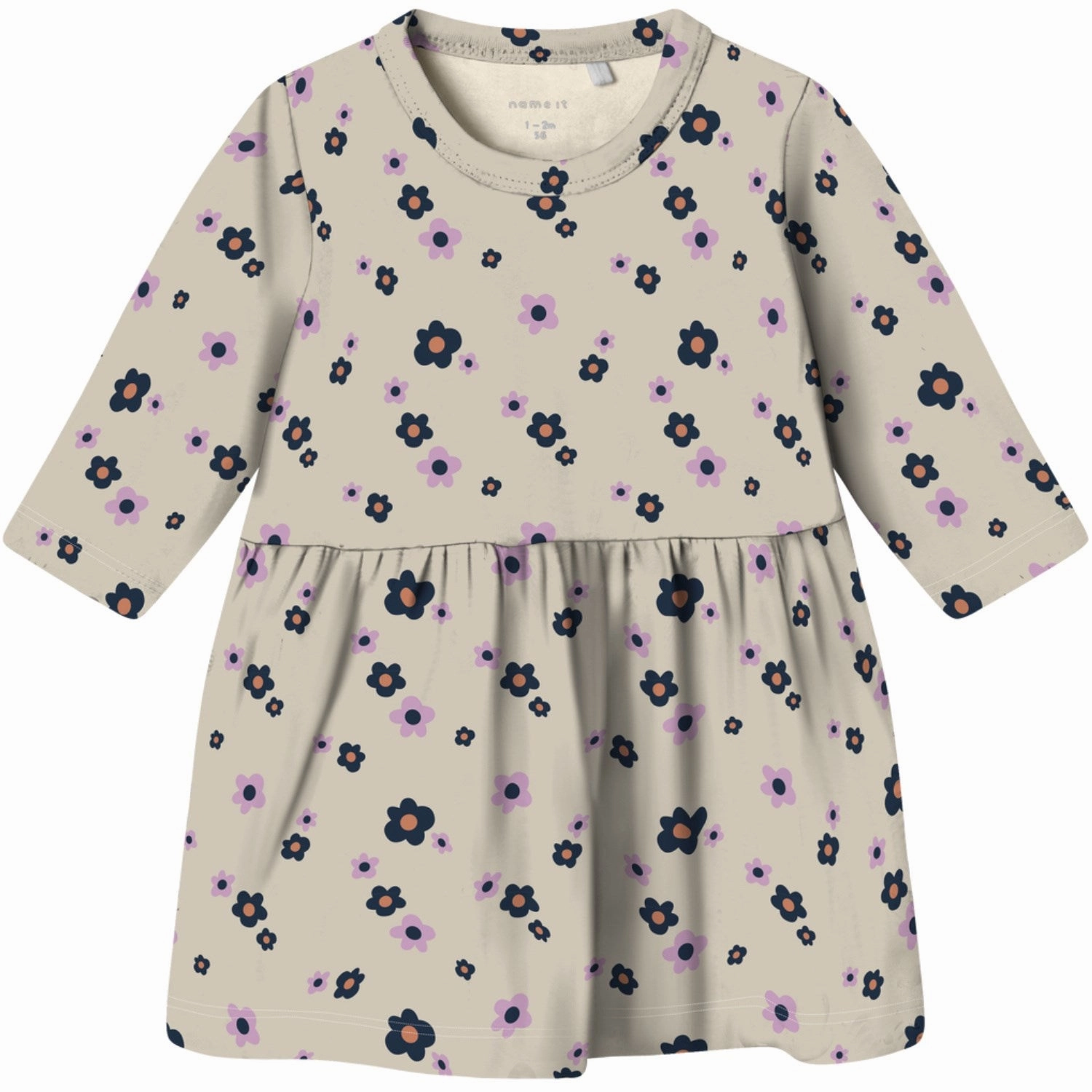 Name It Summer Sand Flowers Vandora Dress Satin-Finish Sleek Piece