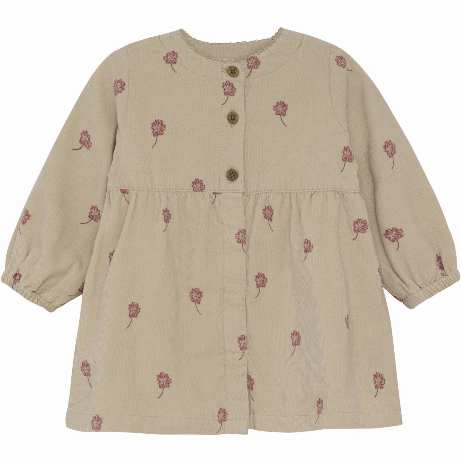 Minymo Oxford Tan Dress Corduroy W. Lining Sleek Silhouette