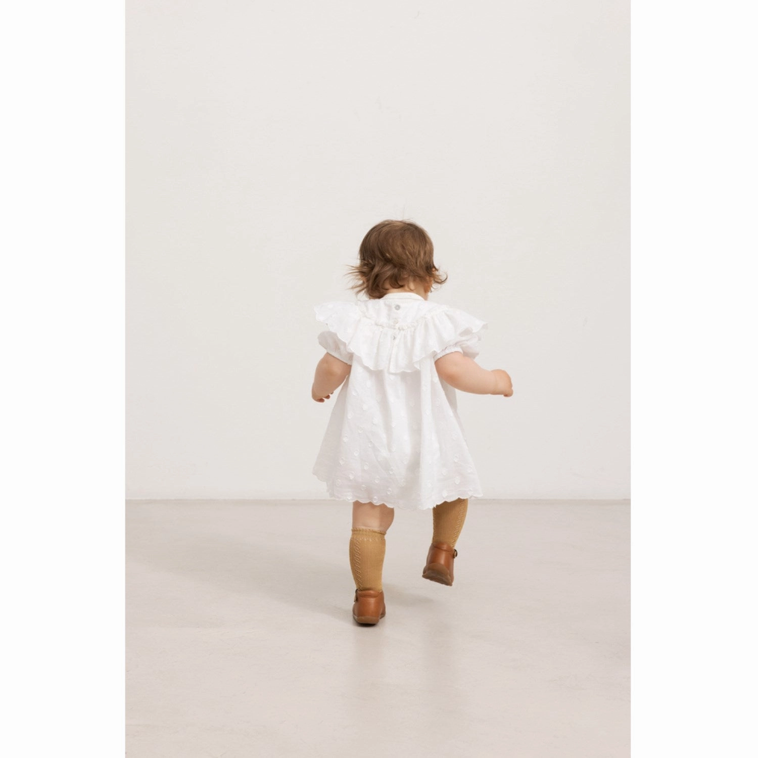 Dressy Yet Comfortable Comfy and Relaxed MarMar Dobby Dots Gentle White Delsa B Dress