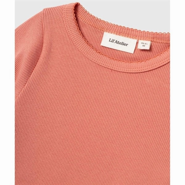 Lil'Atelier Canyon Clay Gago Kin Slim Blouse Anti Static Lining Affordable Fashion