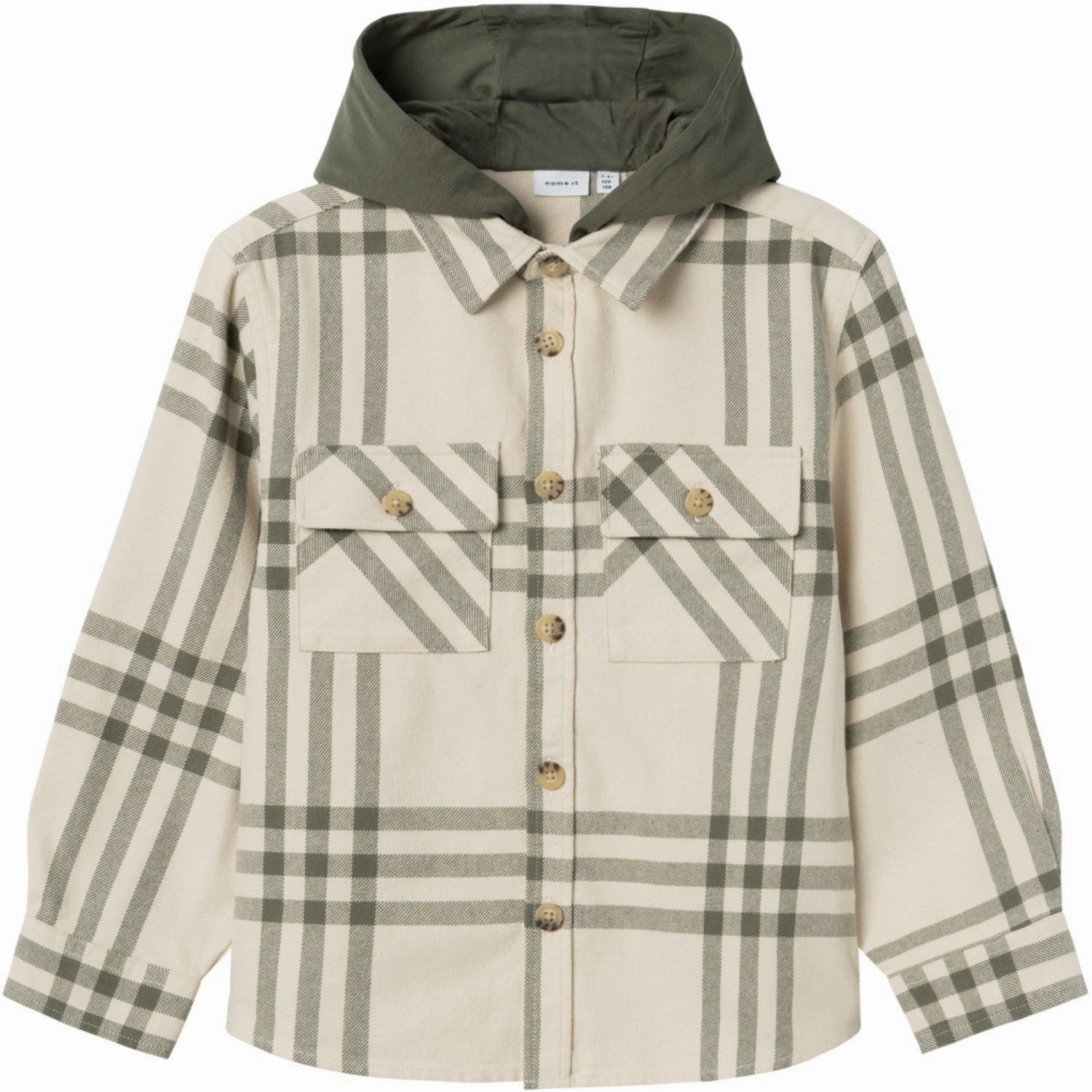 Name It Tea Leaf Checks Osom Oversize Shirt Neutral Tones