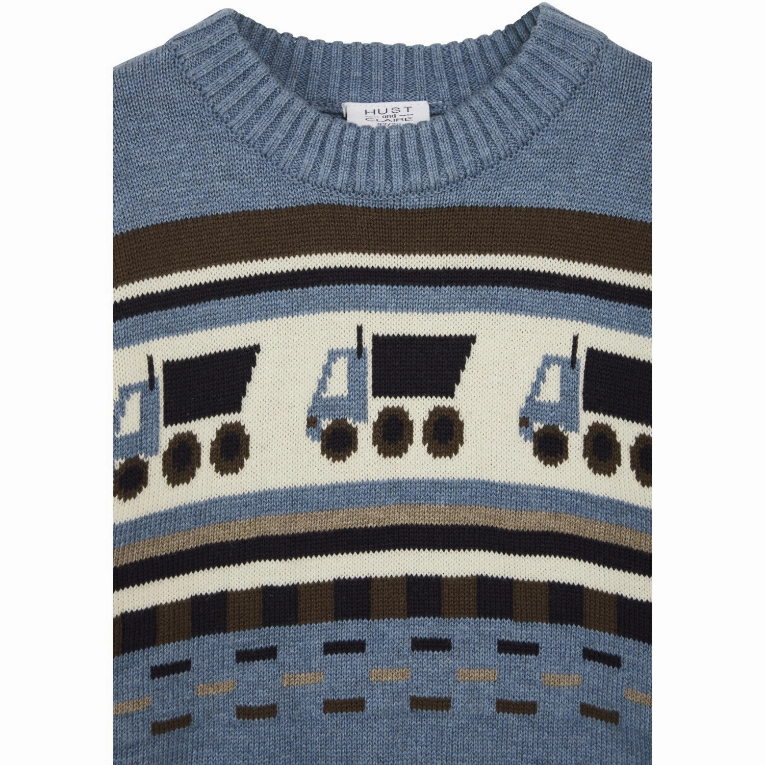 Eco Friendly Dye Laser Cut Edge Detail Hust & Claire Ocean Melange Mini Pelle Pullover