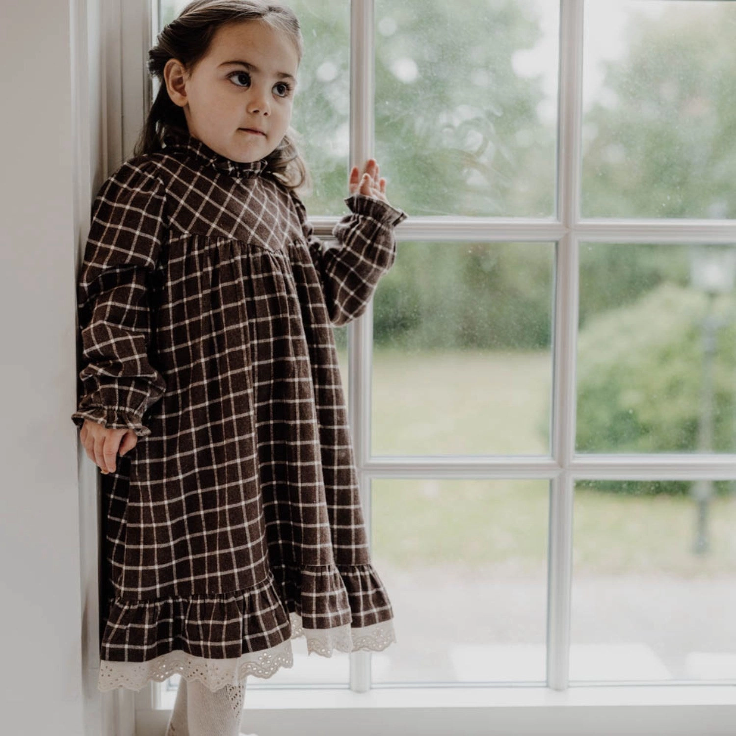 That's Mine Dark Brown Melange Haya Dress Removable-Straps Stream Cut