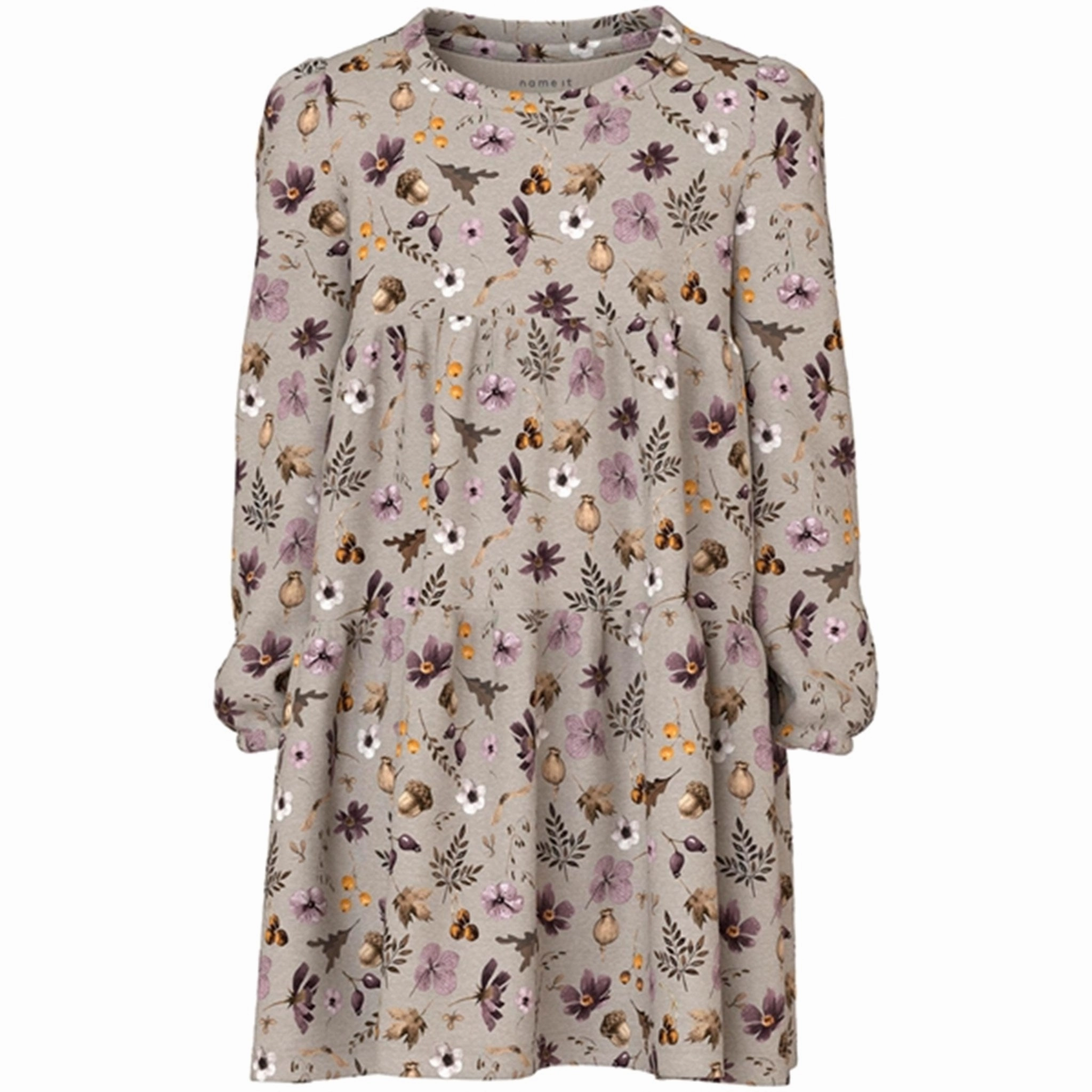 Name it Peyote Melange Lahra Dress Flutter-Sleeve