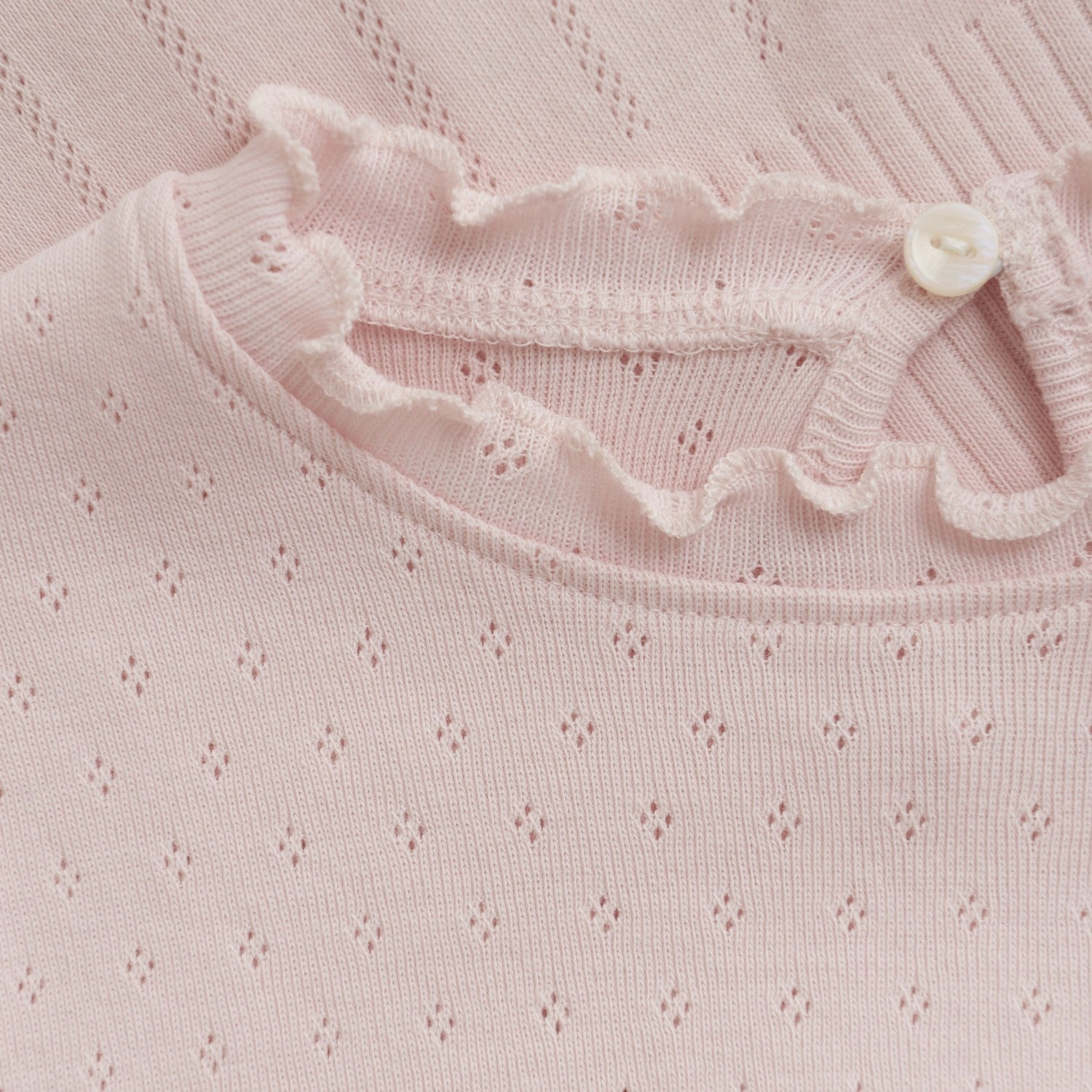 Eco Friendly Dye En Fant Veiled Rose T-Shirt Pointelle