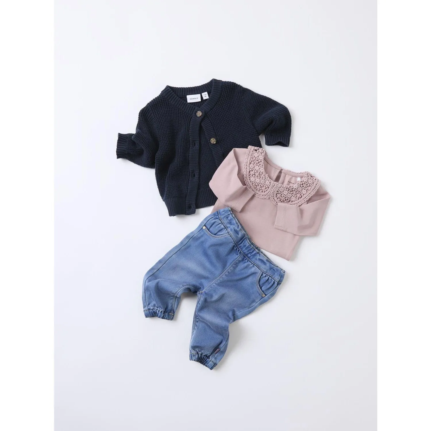 Classic Appeal Name It Medium Blue Denim Rose Loose Jeans Noos
