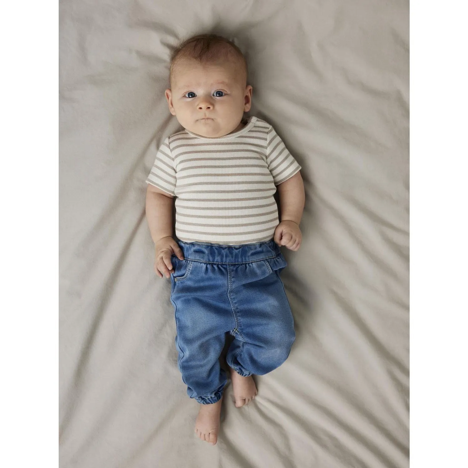 Name It Medium Blue Denim Rose Loose Jeans Noos Reinforced Belt Loops