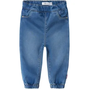 Soft Aesthetic Casual Friday Elegant Casual Name It Medium Blue Denim Rose Loose Jeans Noos