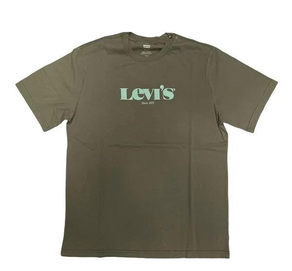 Levi's T-shirt in cotone da uomo 1873 161430295 verde militare SoftTouchFinish