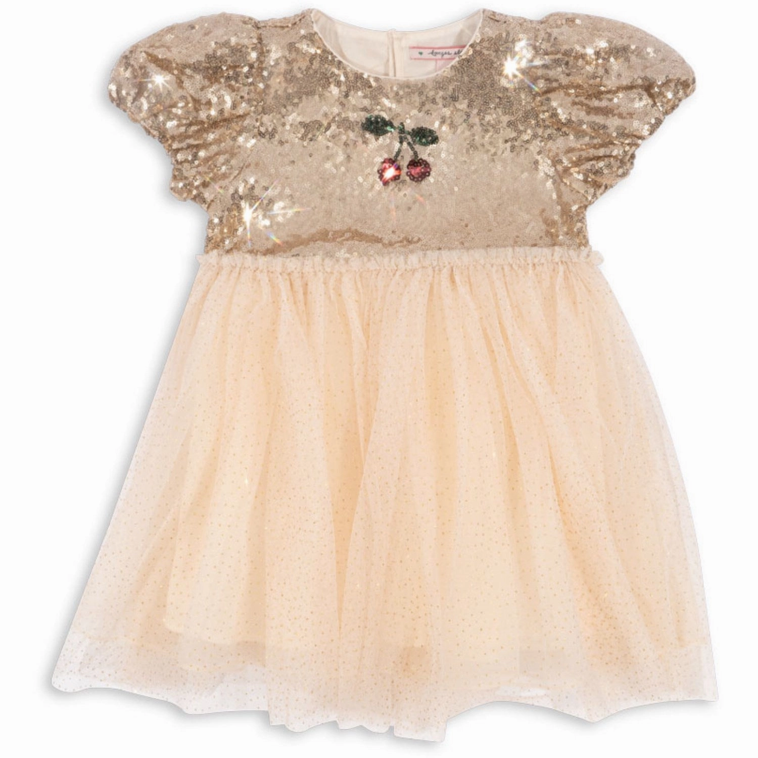 Konges Sl?jd Gold Blush Starla Puff Sleeve Dress animal-print Delicate Lines