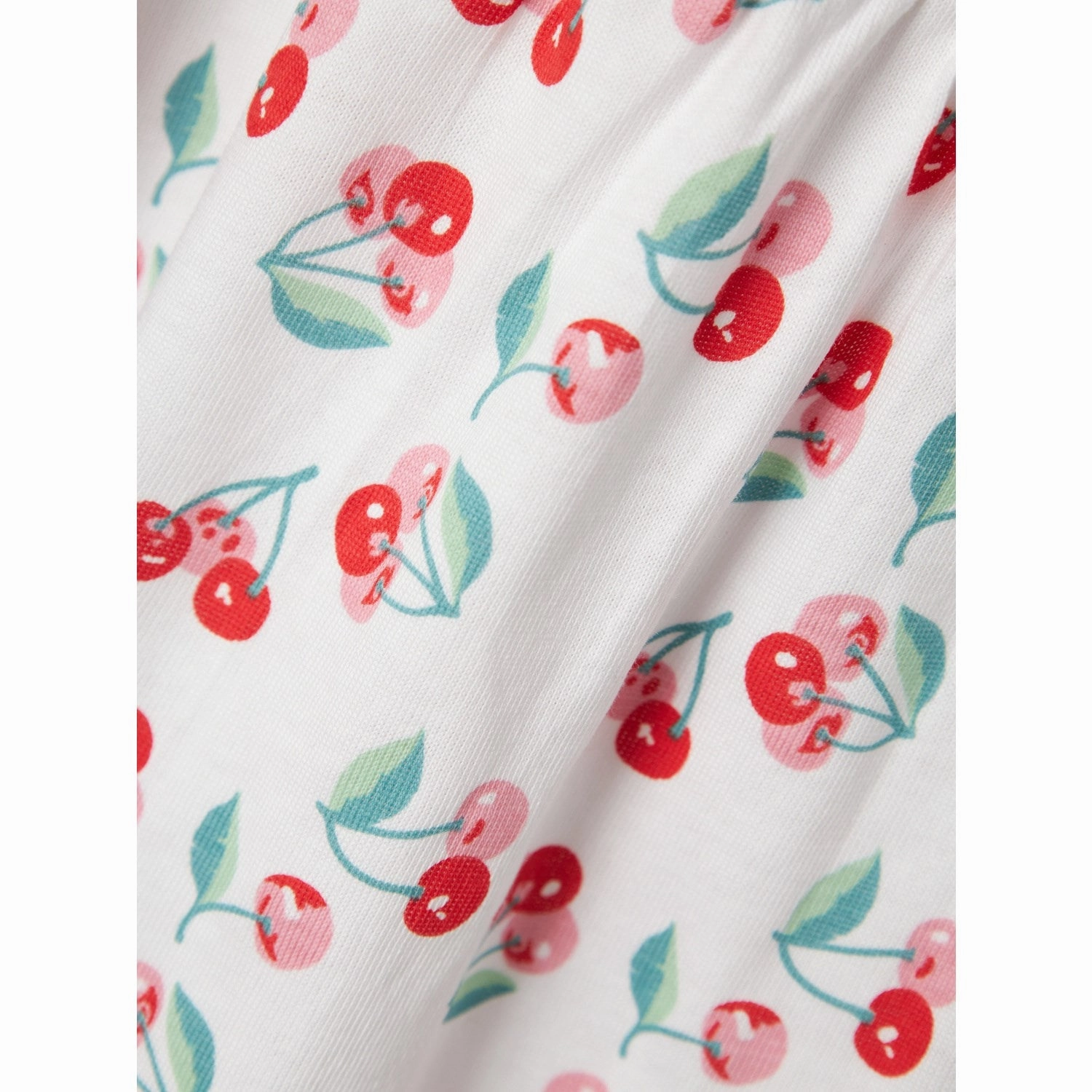 Bishop-Sleeve Youthful Style Name It Bright White Cherries Vigga Dress Noos