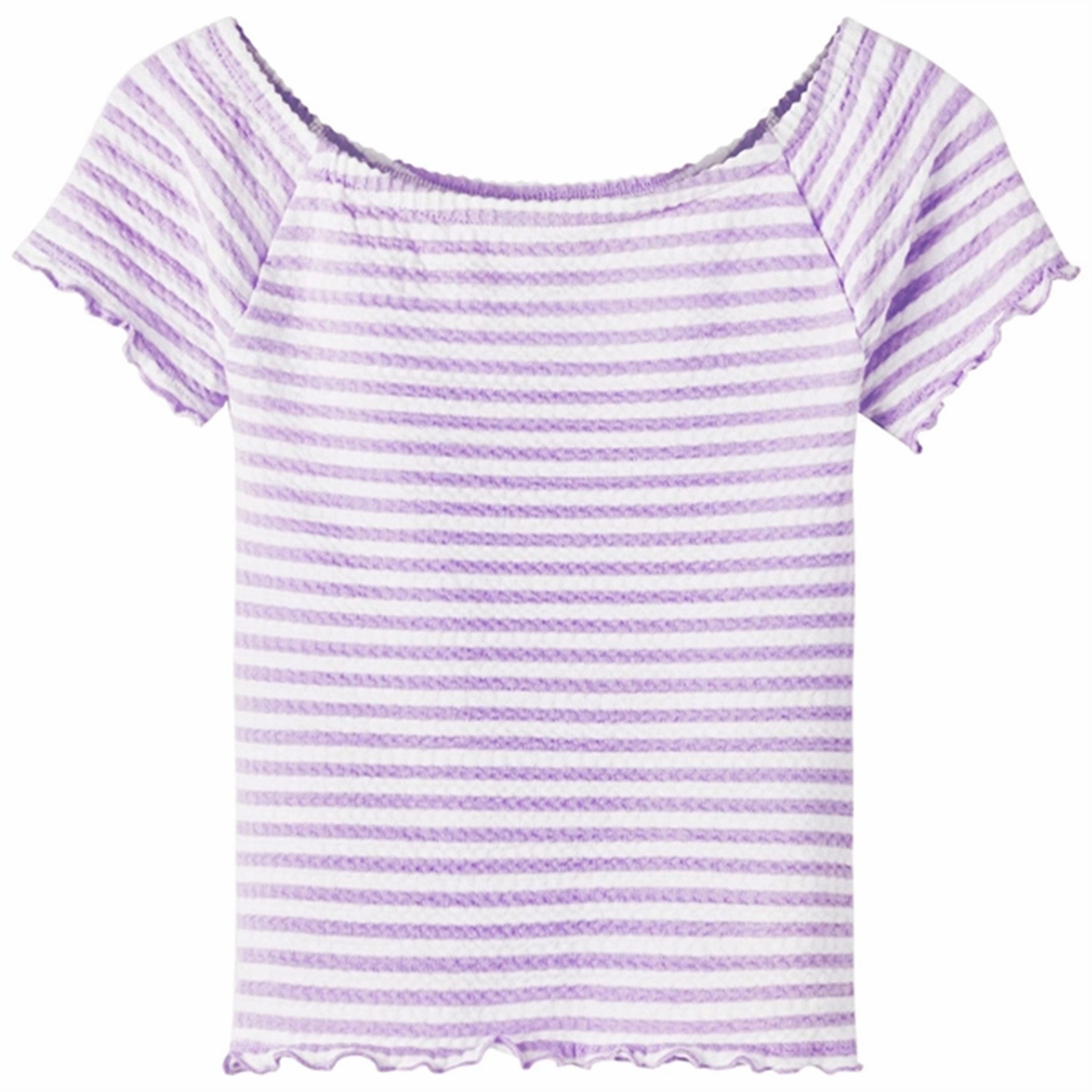 Name it Orchid Bloom Jamy Slim Off-shoulder Top Reinforced Shoulder Stitching