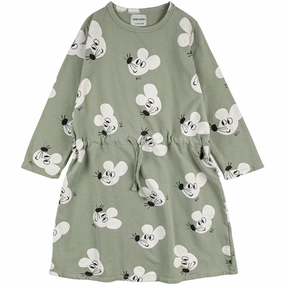 Flattering Fit Bobo Choses Light Green Mouse Dress AOP