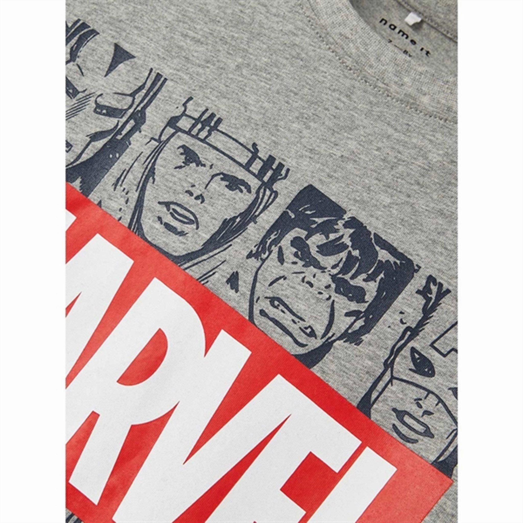 Name it Grey Melange Mackin Marvel T-Shirt Cozy Vibe DoubleStitched Seams