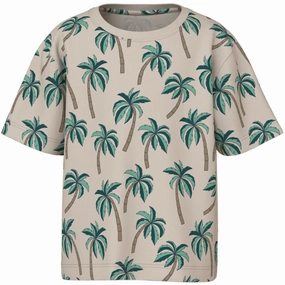 Name It Peyote Palm Trees Valther Regular T-Shirt Fashion Outfit Ribbed Collar Design