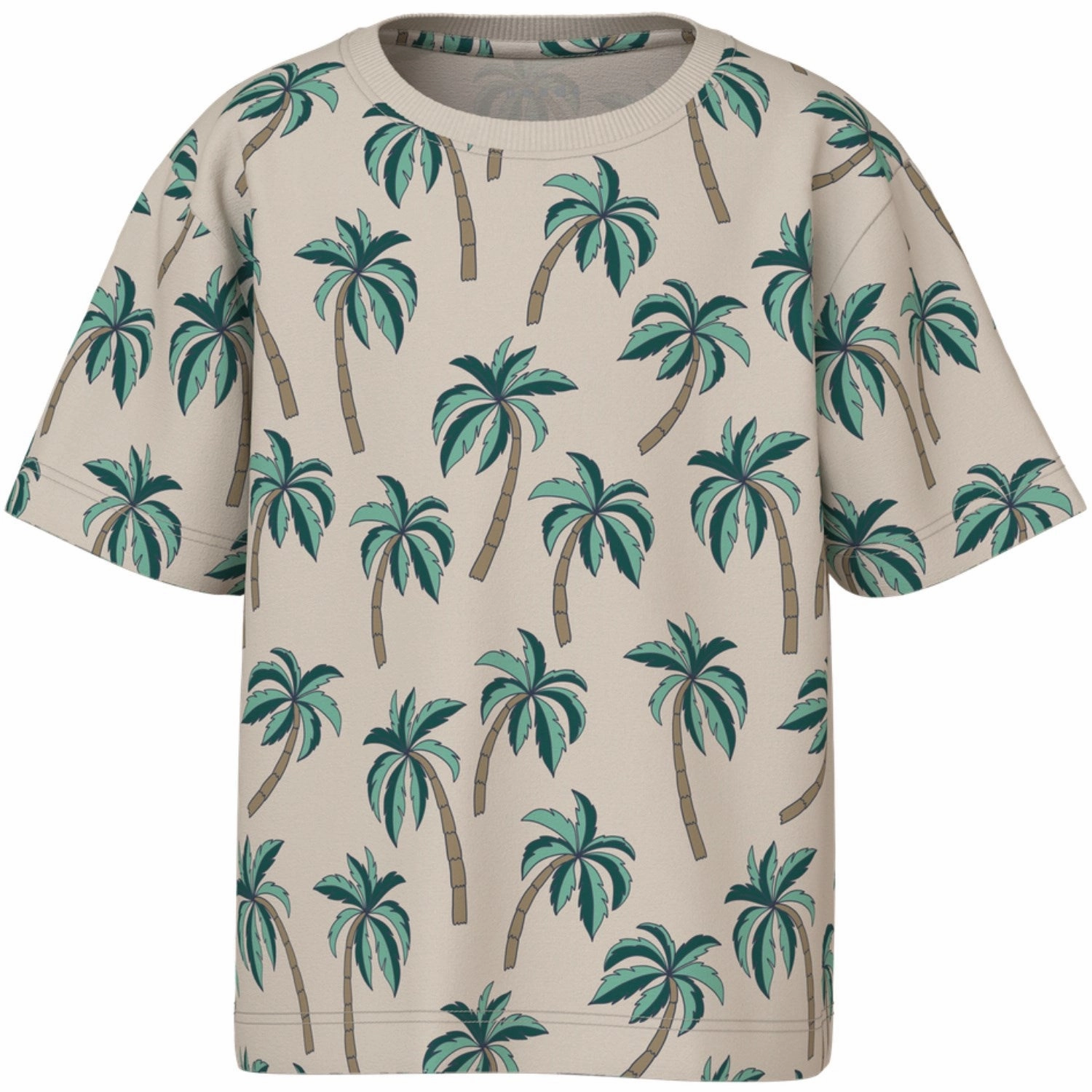 Name It Peyote Palm Trees Valther Regular T-Shirt Fashion Outfit Ribbed Collar Design