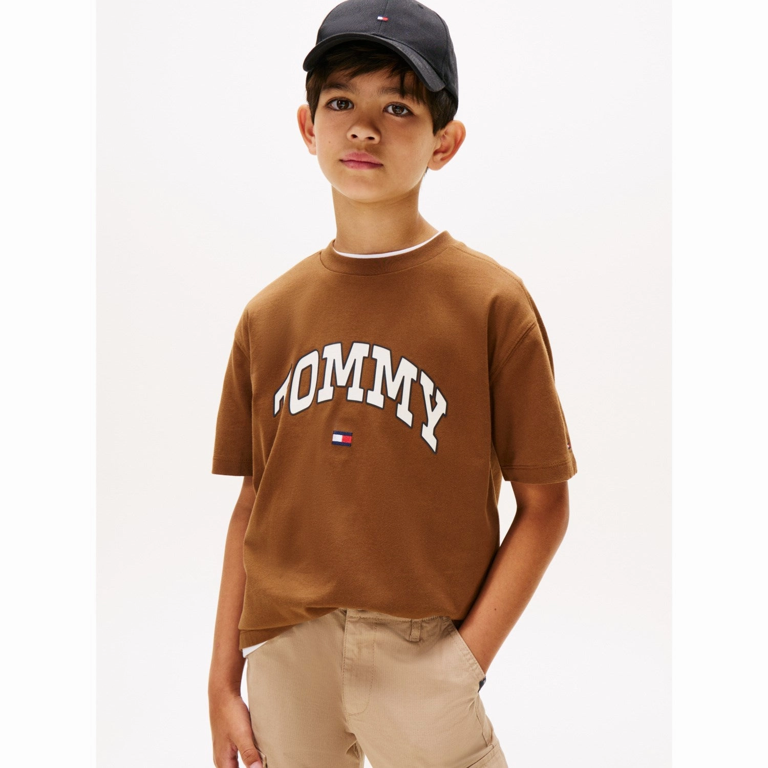 AllWeatherComfort Tommy Hilfiger Pecan Nut Varsity Raised Print Tee Ss