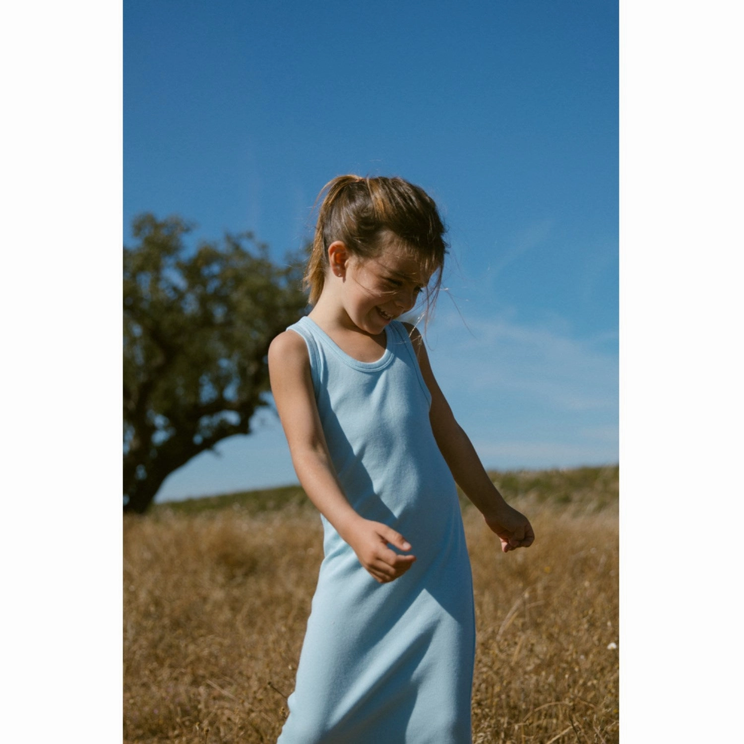 Minimalist Style Cozy Mood MarMar Modal Fine Rib Heavenly Blue Dudu Dress