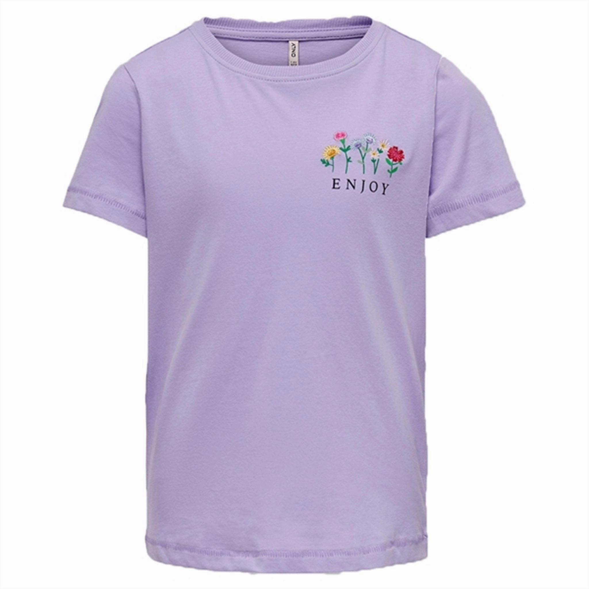 Kids ONLY Purple Rose Emma Flower T-shirt Chic Style Perfect Comfort Wear