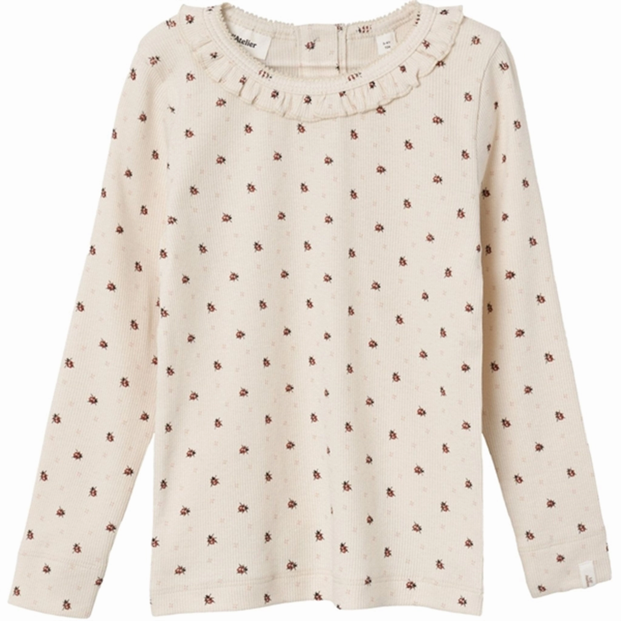 Lil'Atelier Whitecap Gray/Baked Clay Gago Slim Blouse Eco-friendly