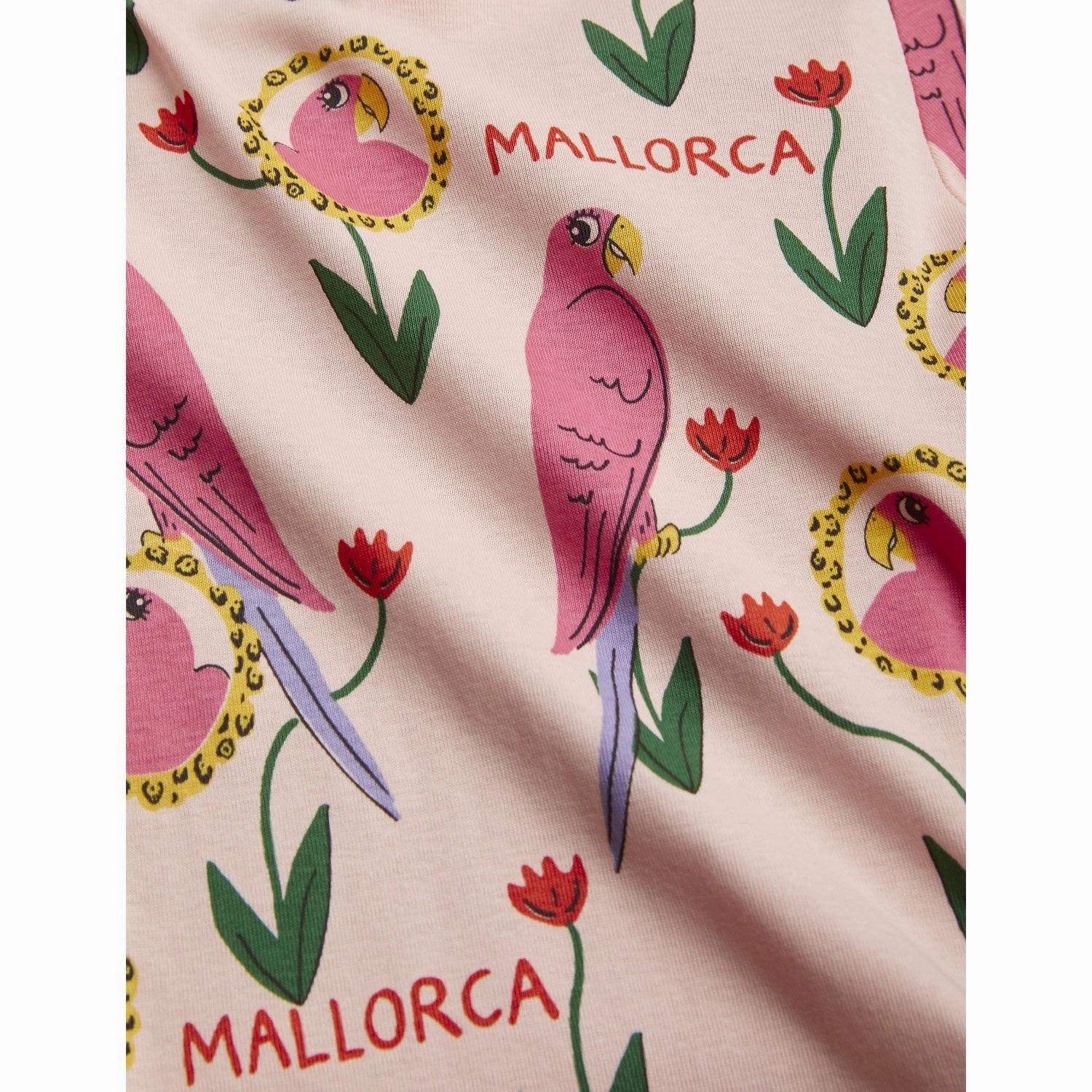 Versatile Layer Wear Everyday Movement Mini Rodini Pink Parrots AOP Dress