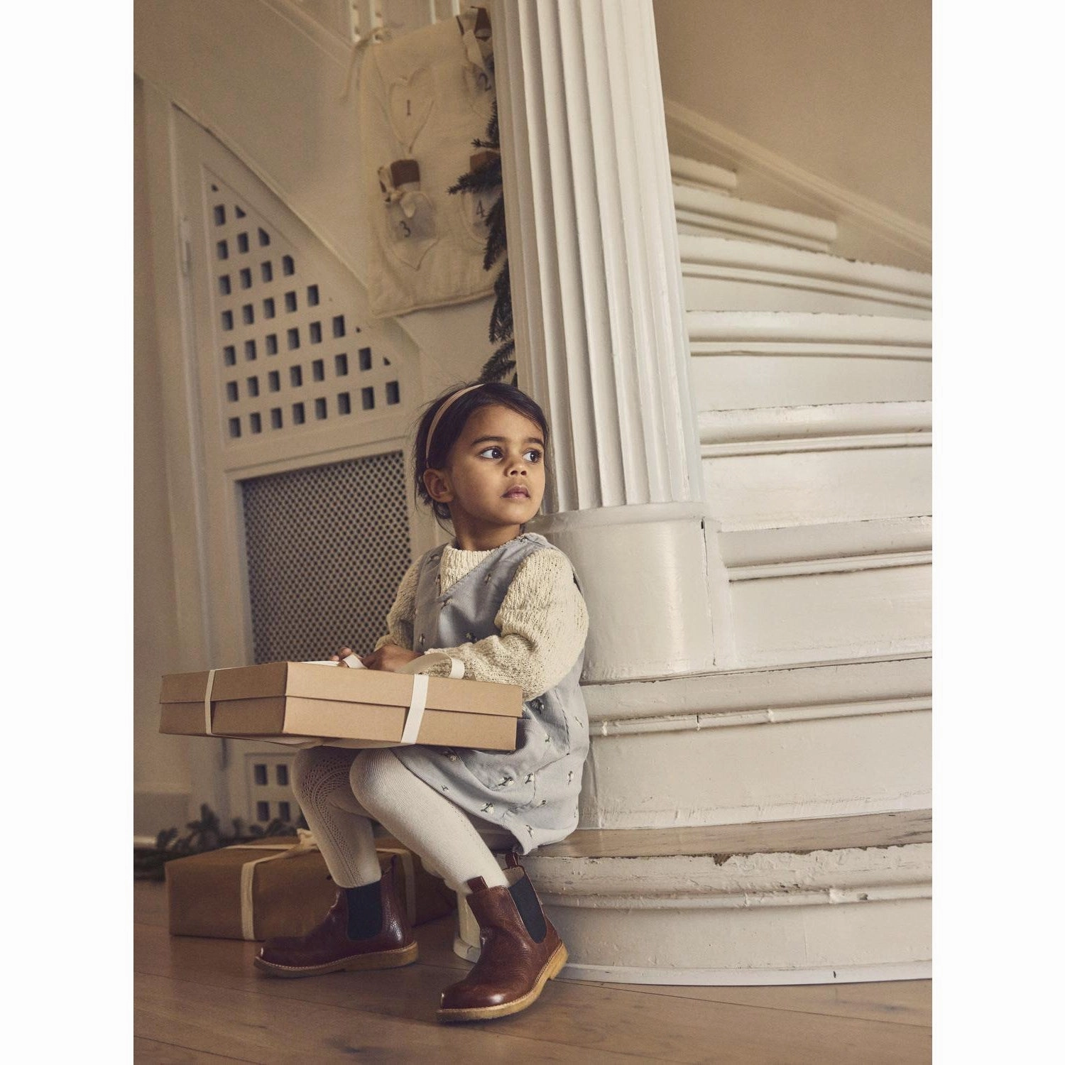 Bold Simplicity Petite Chic Lil'Atelier Mirage Gray Nelly Coduroy Spencer Dress