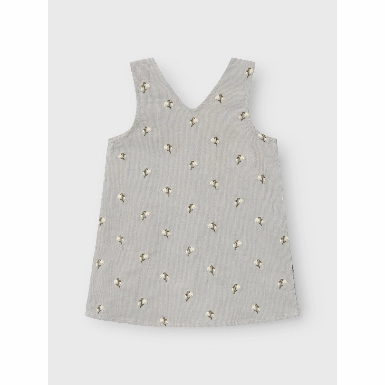 Non-Pilling Elegant Fit Lil'Atelier Mirage Gray Nelly Coduroy Spencer Dress