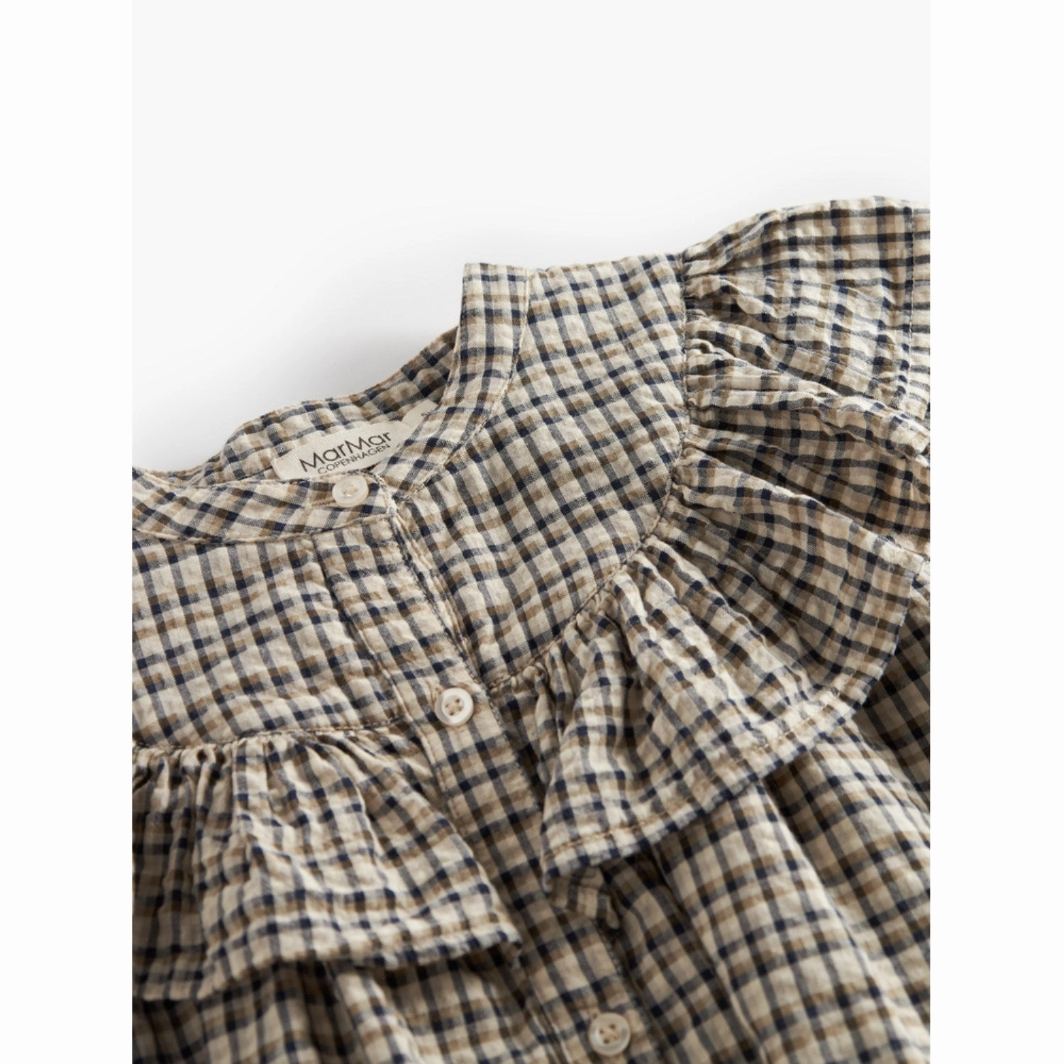 Cafe Vibe MarMar Seersucker Check Pilot Navy Check Dalina Dress